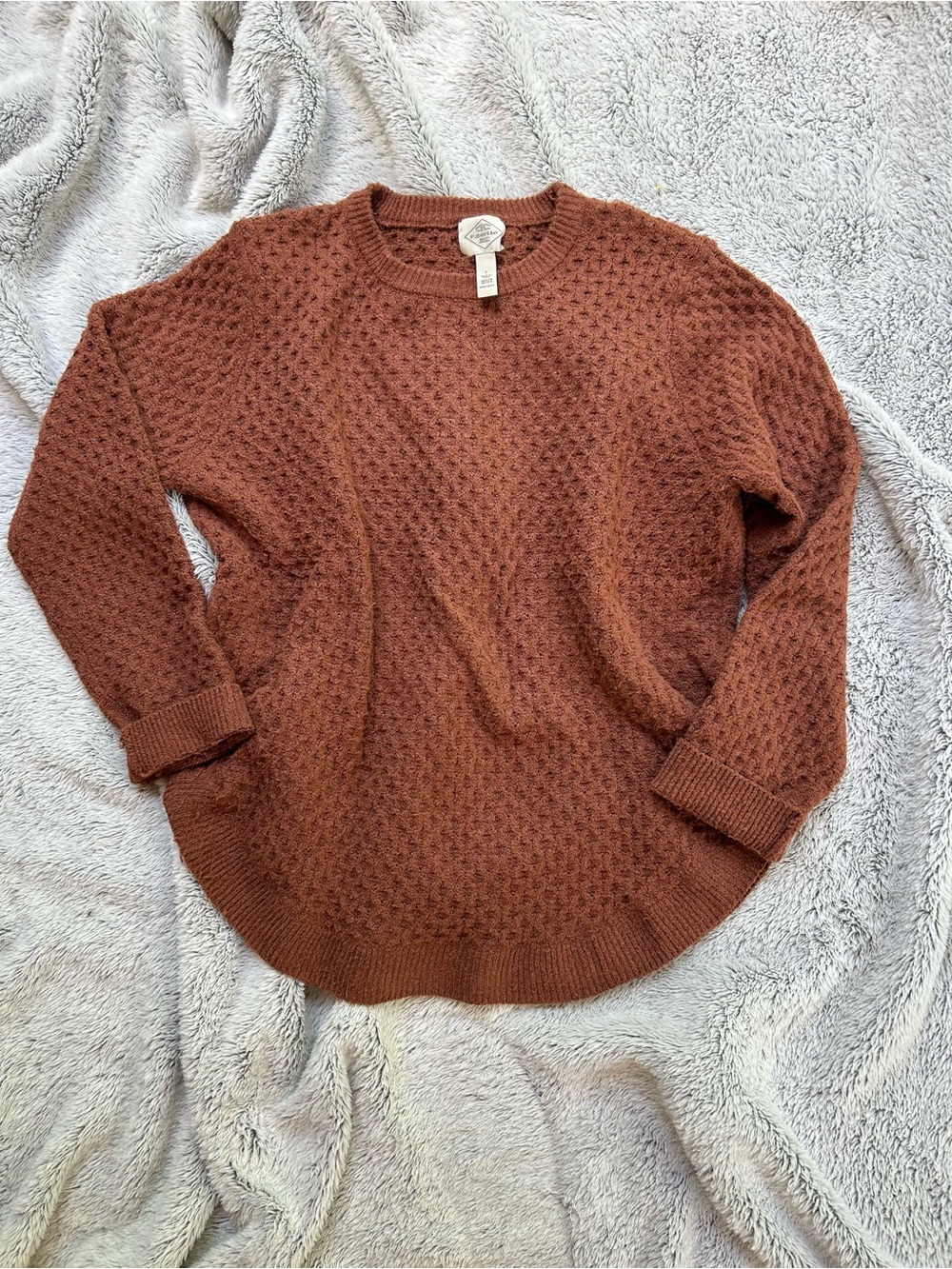 St. John's Bay Textured Crewneck Sweater - Rust